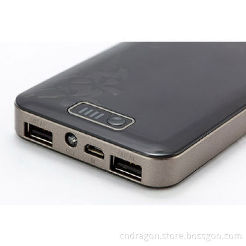 Power Banks with 9,000mAh Capacity, Dual USB Output, 3D Imprinting Flower